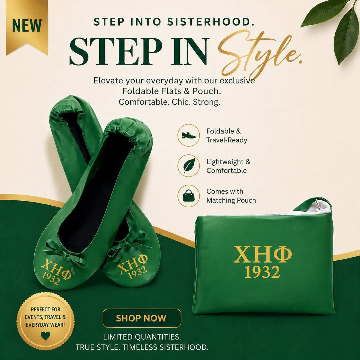 1932 Luxe Foldable Flats & Purse Set™