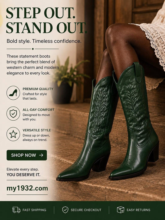 1932 Green Western Knee-High Boot™