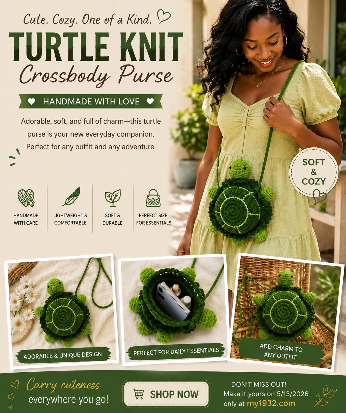 Turtle Knit Crossbody Purse™