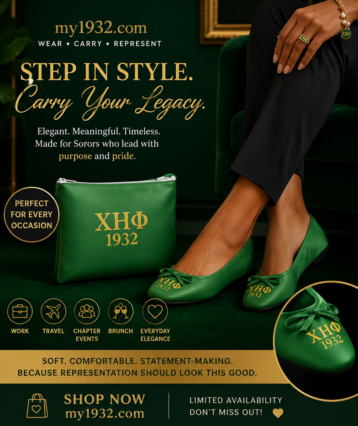 1932 Luxe Foldable Flats & Purse Set™